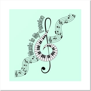 Treble Clef Piano Posters and Art